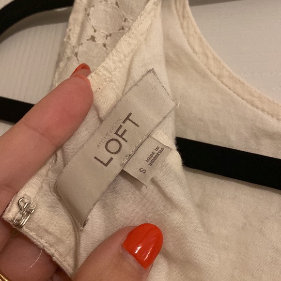 Loft Cream Lace Top Small - Picture 5 of 5